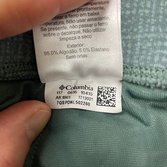 Columbia Leggings Womens Medium Green Capri Pockets Slim Outdoor Gym Running - Picture 5 of 14